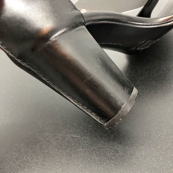 Costume National Leather Round Toe PVC Cutout Heeled Sandals - Picture 10 of 12